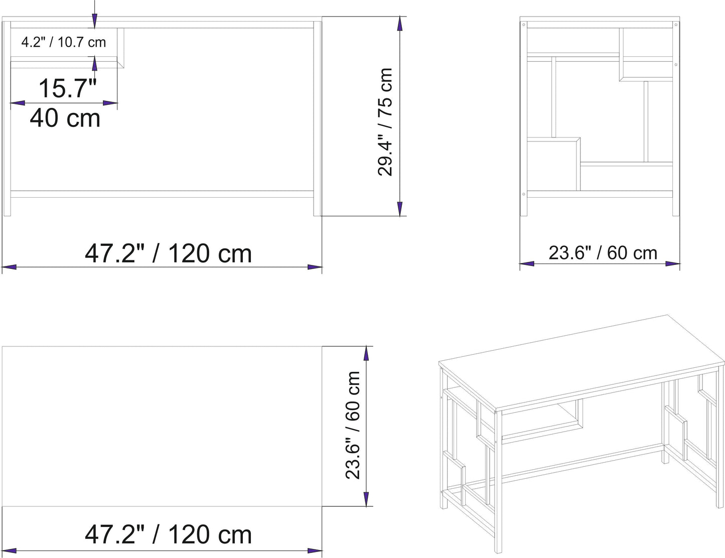 Victory Computer Desk -White by DECOROTIKA | Souqify