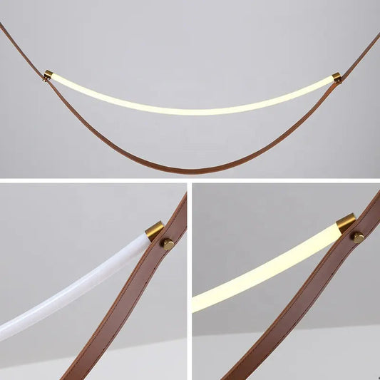 Vintage New creative feature belt chandelier simple designer art leather living room hotel Italian minimalist belt pendant light by Zhongsan | Souqify