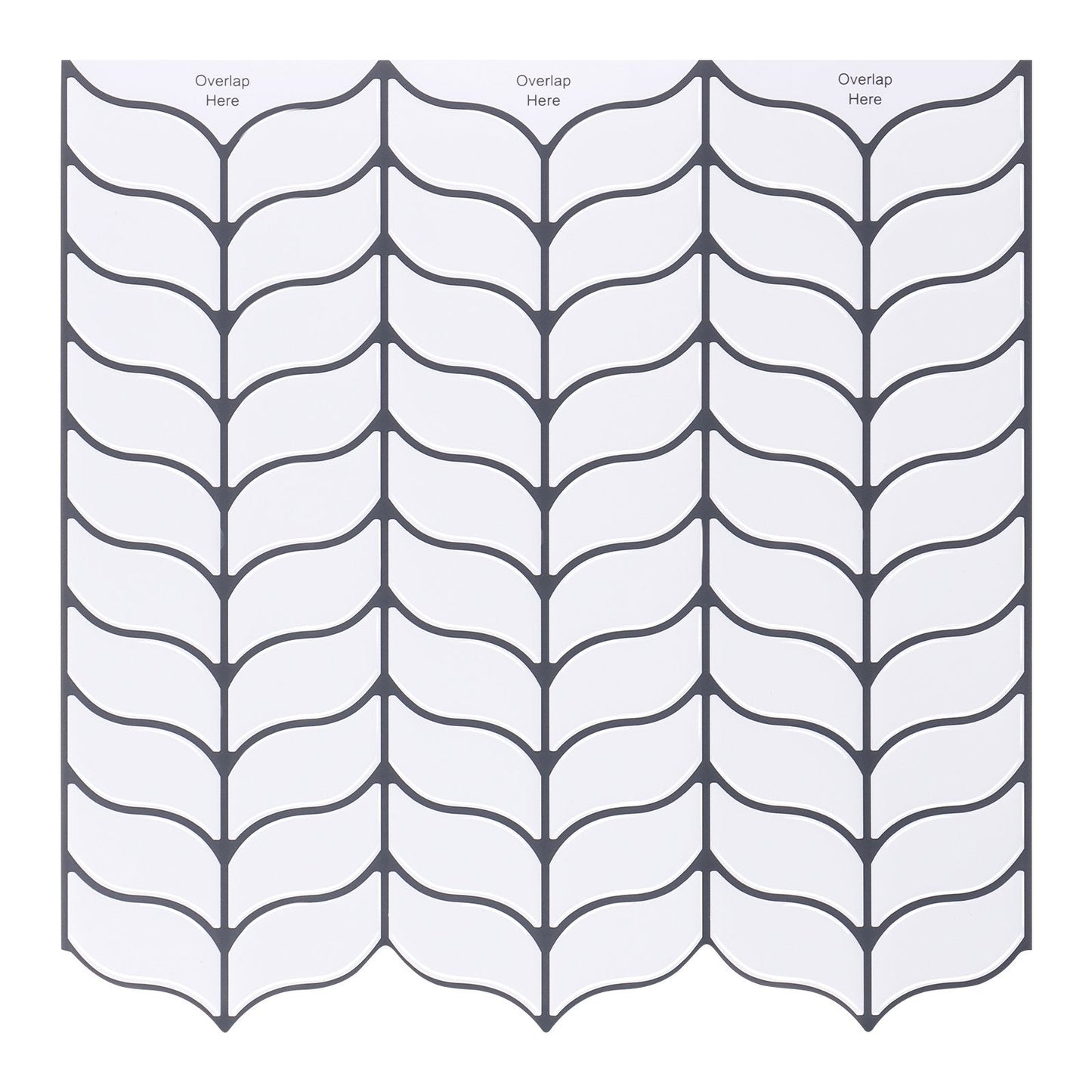 White Leaf Shape Vinyl Tiles with Black Grout T80040 by Vivid Tiles | Souqify