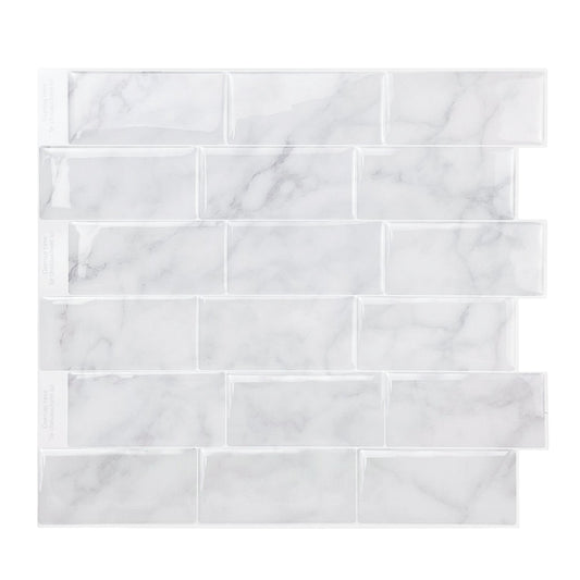 White Marble Subway Vinyl Tile 27026 by Vivid Tiles | Souqify