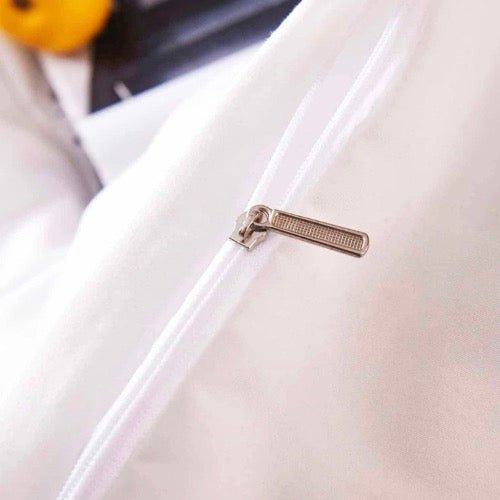 Without filler 4 Pieces single size, Plain pearl white color, Bedding set