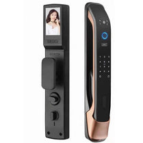 VILA Smart Lock Q7-3 AC ,With WiFi, Display screen,Keypad Digital,Biometric Fingerprint,IC Card,Mechanical key, Unlock for Apartment Hotel Home Use. COLOR: (BLACK + Copper)