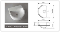 Cast Stone Solid Surface Countertop Wash Basin JZ9007