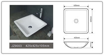 Cast Stone Solid Surface Bathroom Countertop Basin JZ9003