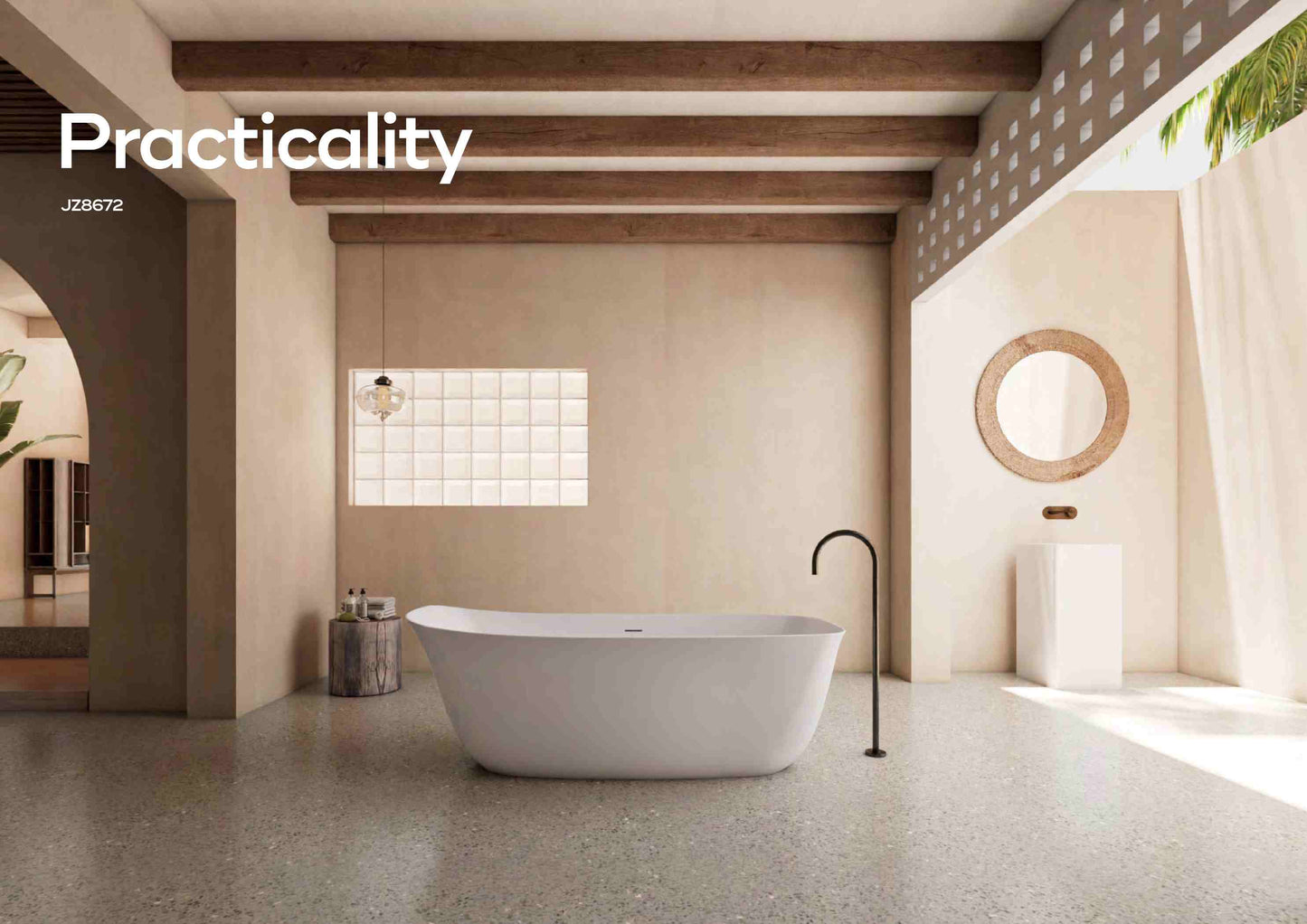 Solid Surface Freestanding Bathtub JZ8672