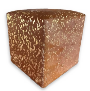 Ottoman Square Gold Splashed on Brown