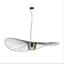 Straw hat lamp Nordic creative personality modern minimalist living room bedroom dining room hat chandelier