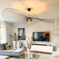 Straw hat lamp Nordic creative personality modern minimalist living room bedroom dining room hat chandelier