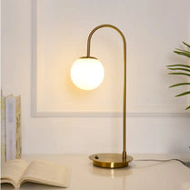 Nordic hotel guest room table lamp golden light luxury living room study bedroom bedside glass ball table lamp