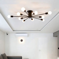 Modern minimalist industrial wind spider ceiling light living room bedroom wrought iron ceiling light