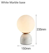 Nordic glass ball small table lamp simple modern light luxury marble children's room bedroom bedside lamp