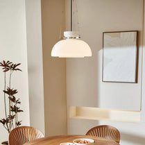 Bauhaus Medieval Milk White Glass Chandelier Cream Pendant Lamp Nordic Postmodern Restaurant Bedroom Atmosphere Table Lighting