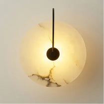art decor wall lamps indoor modern stone material mounted led wall lights sconces black gold warm white bedroom foyer loft lamps