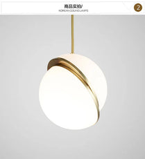 Nordic restaurant bar coffee shop chandelier post- modern bedside bedroom spherical acrylic single head chandelier