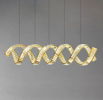 Nordic Light Luxury Crystal Chandeliers & Pendant Lights Postmodern High-End Hotel Villa Restaurant Gold Ring Hanging Light