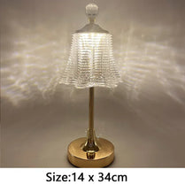 Nordic Crystal Rechargeable Table Lamp LED Bar Light Touch Dimmable Golden Desk Lamp Living Room Bedroom Hotel Bedside Lamp