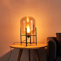 Nordic post-modern decorative table lamp melon glass lamp simple personality decoration bedroom bedside lamp