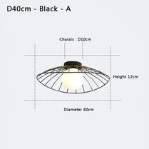 Industrial chandelier ceiling lights Nordic Creative Straw Hat glass ball lamp Cloakroom Balcony hallway led ceiling light