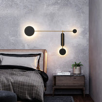 Modern minimalist Led Indoor wall lamp round for Living Room Bedroom swing arm lamp Adjustable Black loft wall lamps