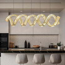 Nordic Light Luxury Crystal Chandeliers & Pendant Lights Postmodern High-End Hotel Villa Restaurant Gold Ring Hanging Light