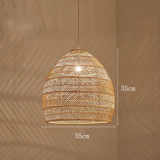 Modern Hand Woven Bamboo LED Pendant Vintage Living Room Lamp Dining Cafe Home Decor Industrial Lighting Fixtures