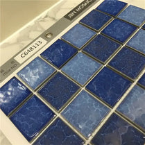Foshan blue glazed ceramic porcelain swimming pool mosaic tiles