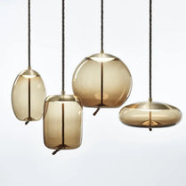 Nordic Modern Globe Industrial Decor LED Lighting Fixtures For Kitchen Restaurant Hanging Pendant Light Glass Chandelier
