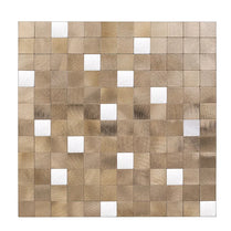 12x12 Inch Aluminum Peel and Stick Mosaic Wall Tile Sticker Backsplash Stick On Metal Tiles in Gold Color