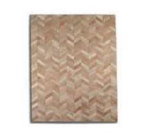 DEKOLAND - Chevron Rug Gold on White, Beige