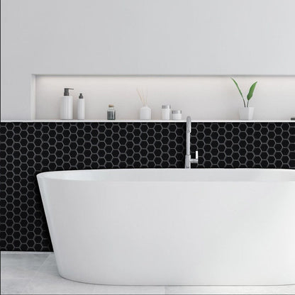 1.2 mm Glue Peel and Stick Black Vinyl Wall Tile Home Decor Bathroom Living Room TSQS70 by Vivid Tiles | Souqify