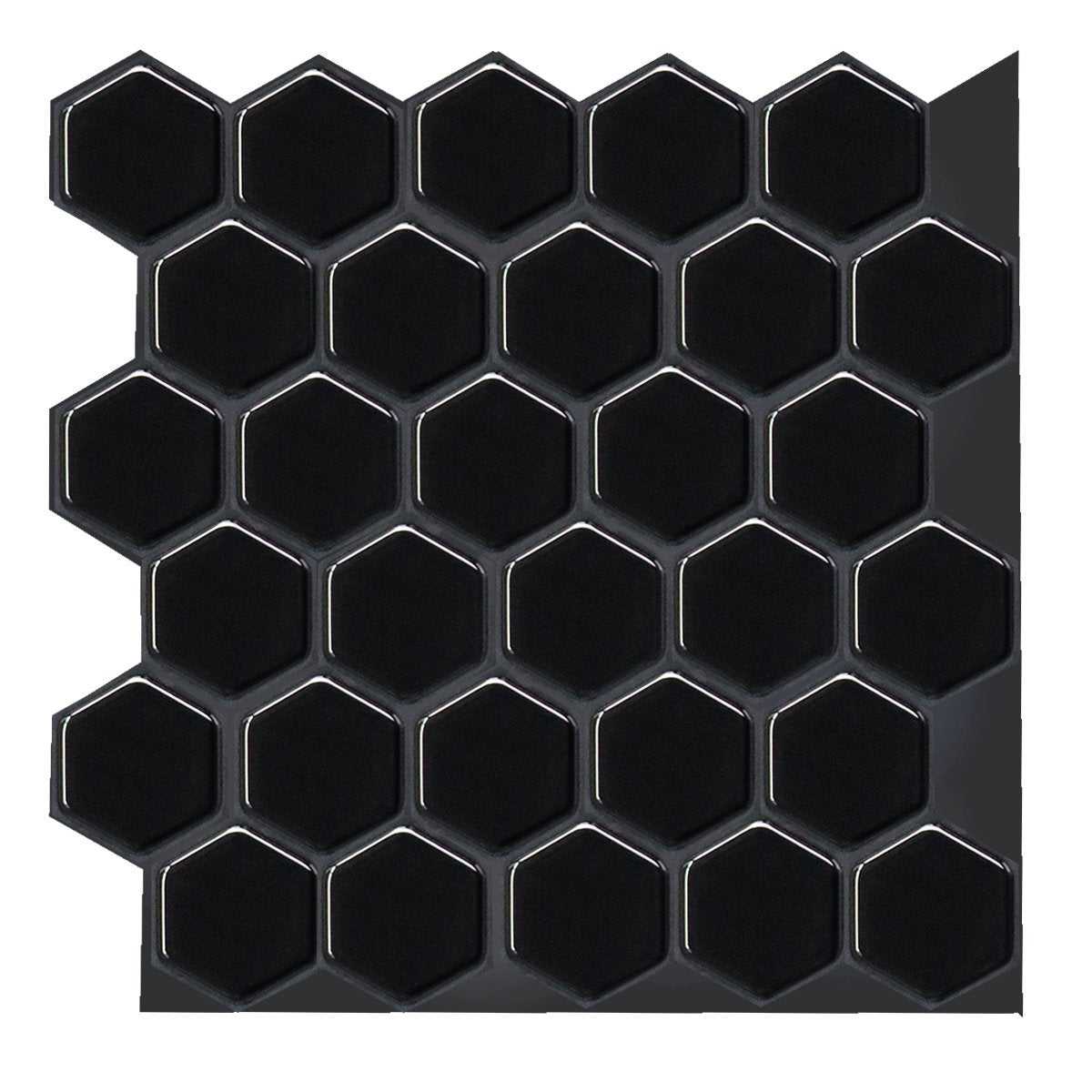 1.2 mm Glue Peel and Stick Black Vinyl Wall Tile Home Decor Bathroom Living Room TSQS70 by Vivid Tiles | Souqify