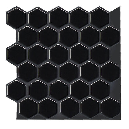 1.2 mm Glue Peel and Stick Black Vinyl Wall Tile Home Decor Bathroom Living Room TSQS70 by Vivid Tiles | Souqify