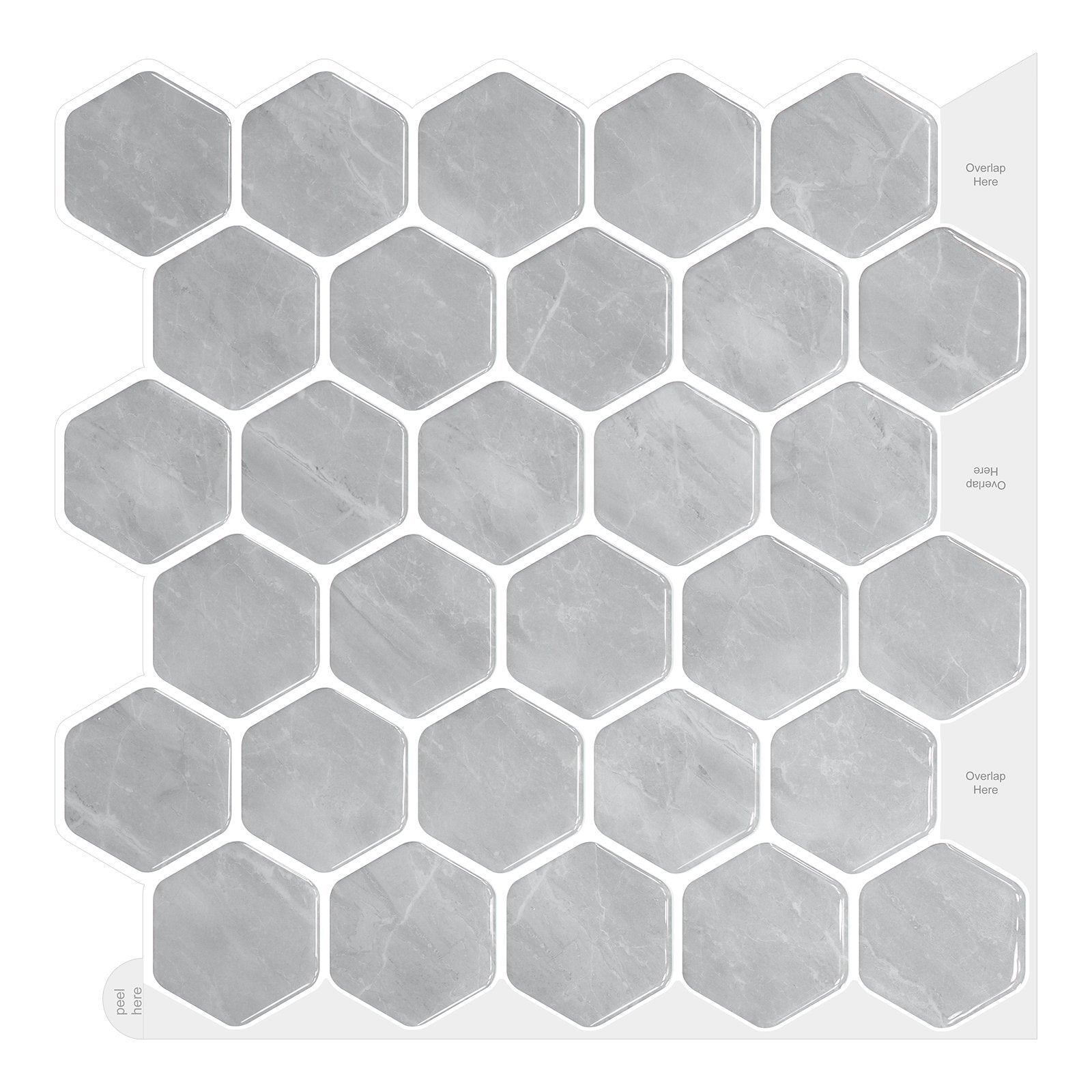 1.2 mm Glue Peel and Stick Dark Grey Vinyl Wall Tile Home Decor Bathroom Living Room TSQS80 by Vivid Tiles | Souqify