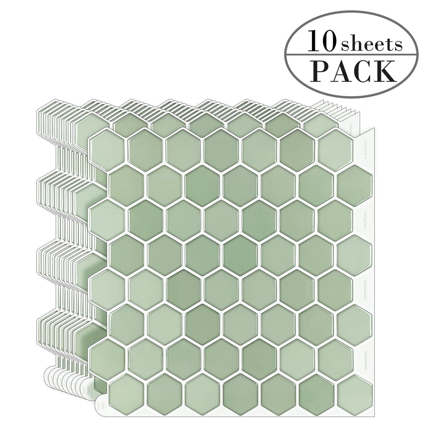 1.2 mm Glue Peel and Stick Green Vinyl Wall Tile Home Decor Bathroom Living Room TSQS86 by Vivid Tiles | Souqify