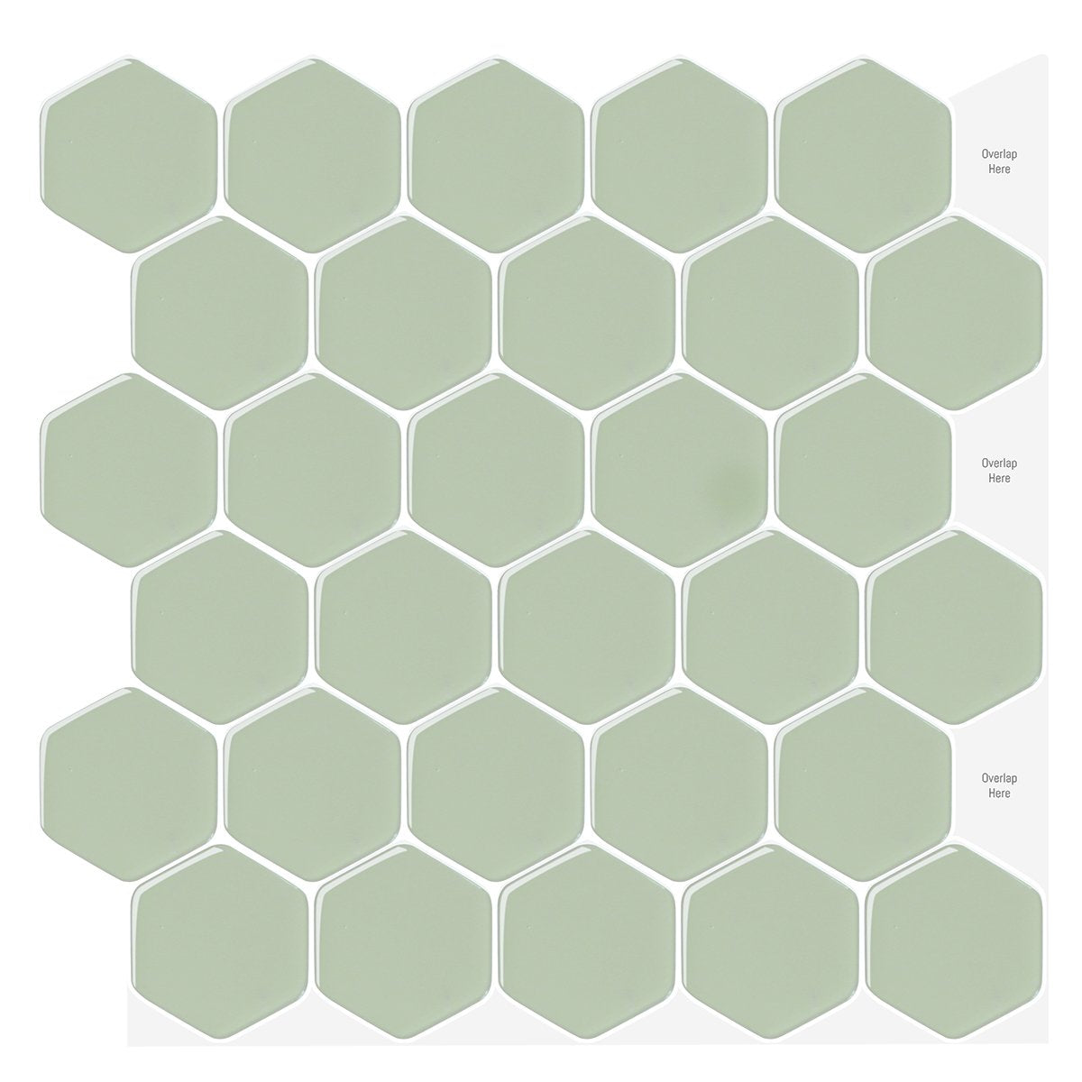 1.2 mm Glue Peel and Stick Light Green Vinyl Wall Tile Home Decor Bathroom Living Room TSQS75 by Vivid Tiles | Souqify