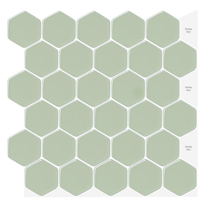 1.2 mm Glue Peel and Stick Light Green Vinyl Wall Tile Home Decor Bathroom Living Room TSQS75 by Vivid Tiles | Souqify