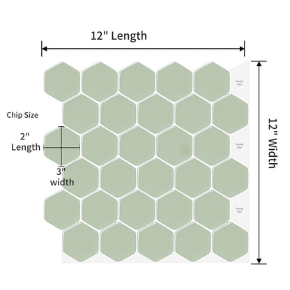 1.2 mm Glue Peel and Stick Light Green Vinyl Wall Tile Home Decor Bathroom Living Room TSQS75 by Vivid Tiles | Souqify