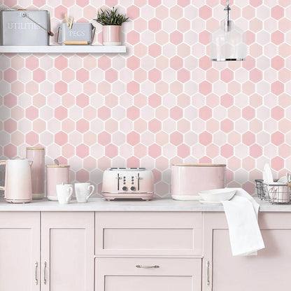 1.2 mm Glue Peel and Stick Pink Vinyl Wall Tile Home Decor Bathroom Living Room TSQS82 by Vivid Tiles | Souqify