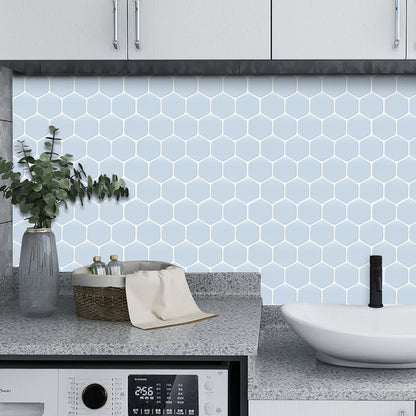 1.2 mm Peel and Stick Hexagon Blue Wall Tile Home Decor Bathroom Living Room TSQS78 by Vivid Tiles | Souqify