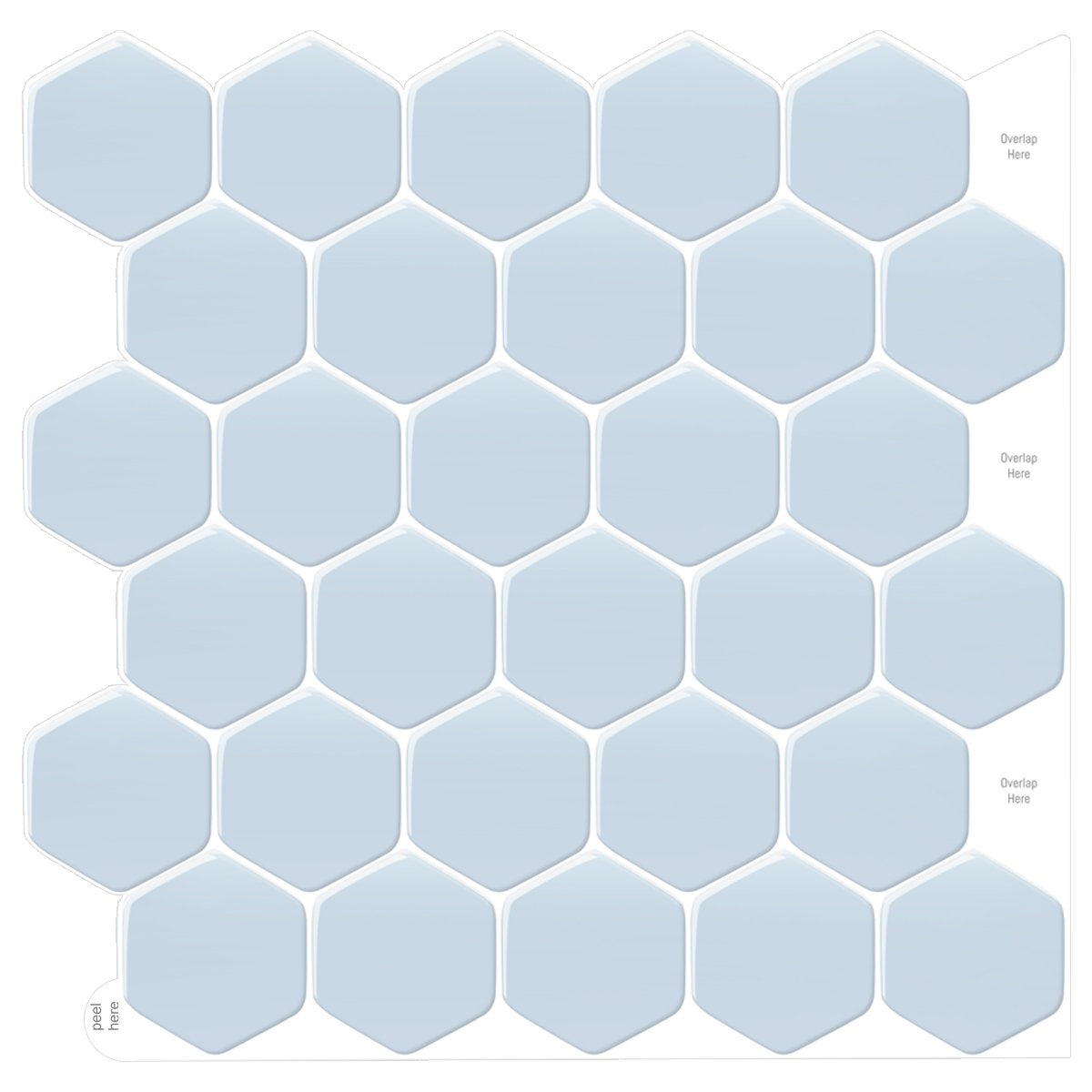 1.2 mm Peel and Stick Hexagon Blue Wall Tile Home Decor Bathroom Living Room TSQS78 by Vivid Tiles | Souqify