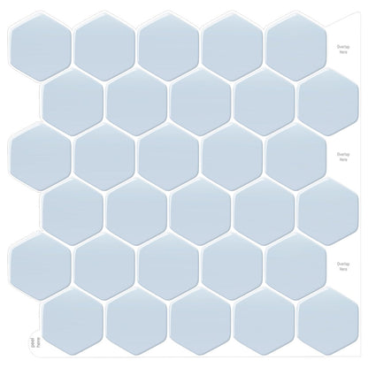 1.2 mm Peel and Stick Hexagon Blue Wall Tile Home Decor Bathroom Living Room TSQS78 by Vivid Tiles | Souqify