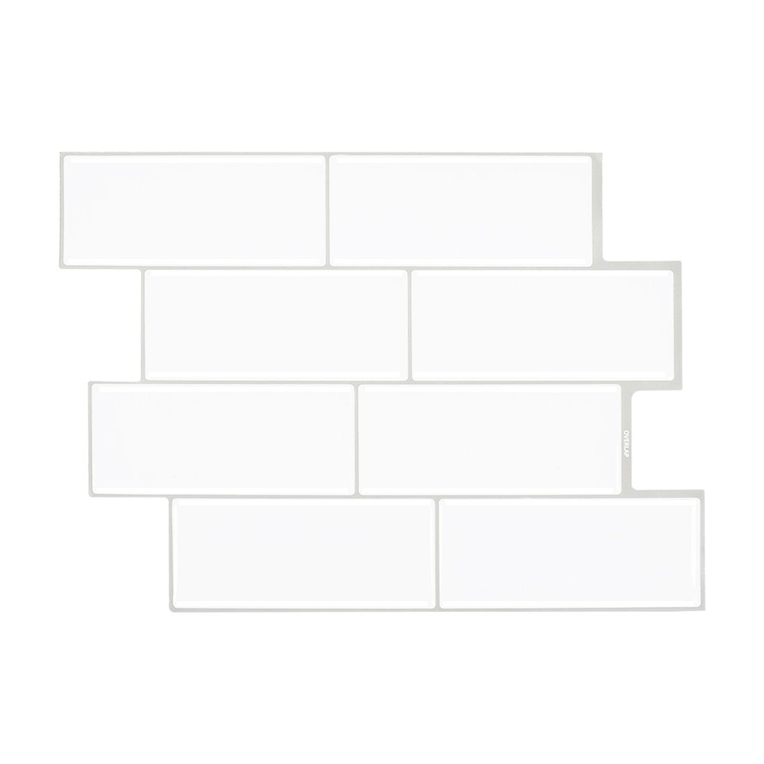 1.2mm 4 layer Subway Peel and Stick White Vinyl Wall Tile Home Decor bathroom Living Room T80711 by Vivid Tiles | Souqify