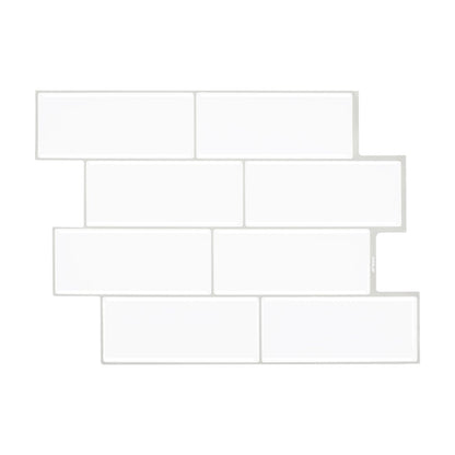 1.2mm 4 layer Subway Peel and Stick White Vinyl Wall Tile Home Decor bathroom Living Room T80711 by Vivid Tiles | Souqify