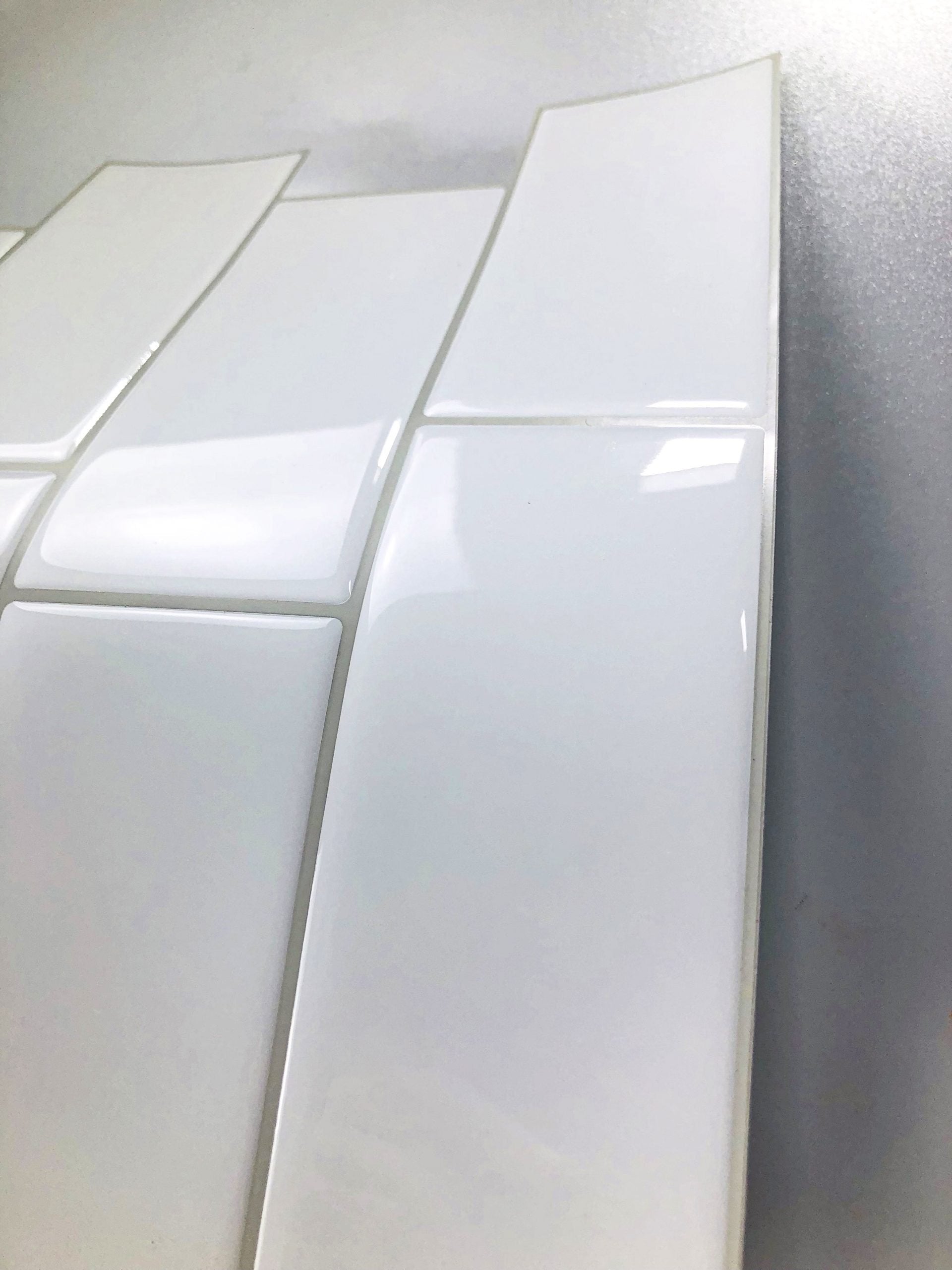1.2mm 4 layer Subway Peel and Stick White Vinyl Wall Tile Home Decor bathroom Living Room T80711 by Vivid Tiles | Souqify