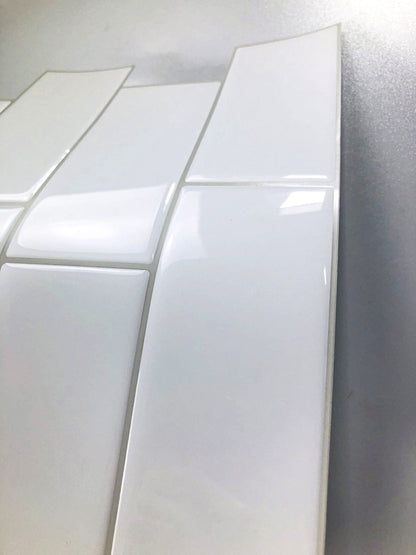 1.2mm 4 layer Subway Peel and Stick White Vinyl Wall Tile Home Decor bathroom Living Room T80711 by Vivid Tiles | Souqify