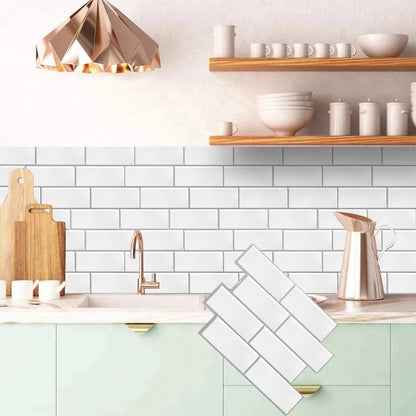 1.2mm 4 layer Subway Peel and Stick White Vinyl Wall Tile Home Decor bathroom Living Room T80711 by Vivid Tiles | Souqify