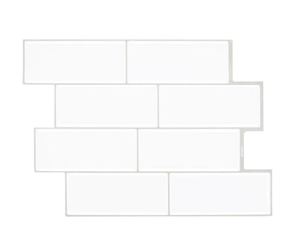 1.2mm 4 layer Subway Peel and Stick White Vinyl Wall Tile Home Decor bathroom Living Room T80711 by Vivid Tiles | Souqify
