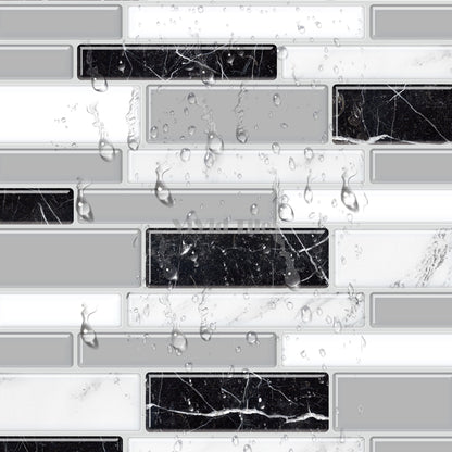 1.2mm Home decor peel and stick black and white stripe vinyl wall tile T80082 by Vivid Tiles | Souqify