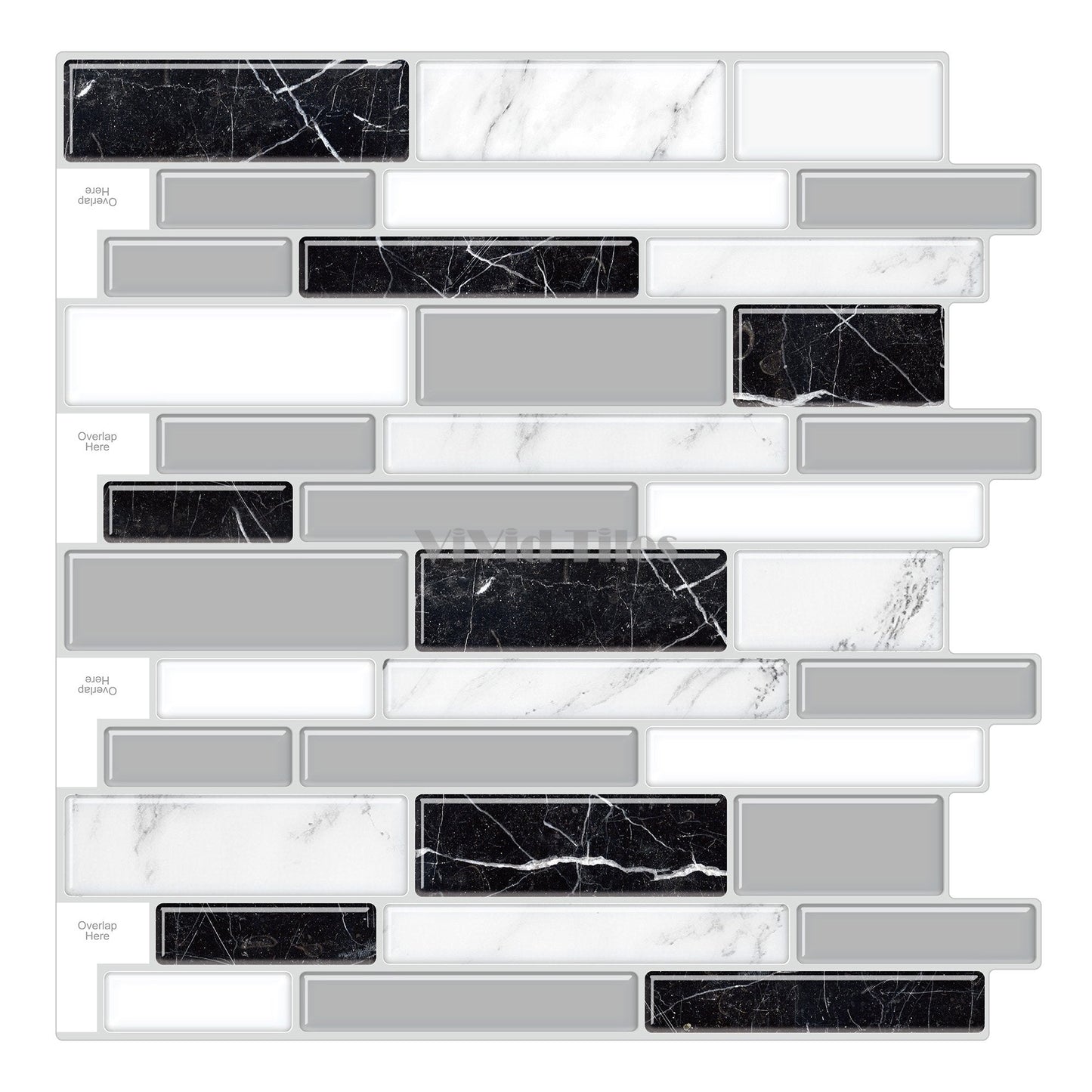 1.2mm Home decor peel and stick black and white stripe vinyl wall tile T80082 by Vivid Tiles | Souqify