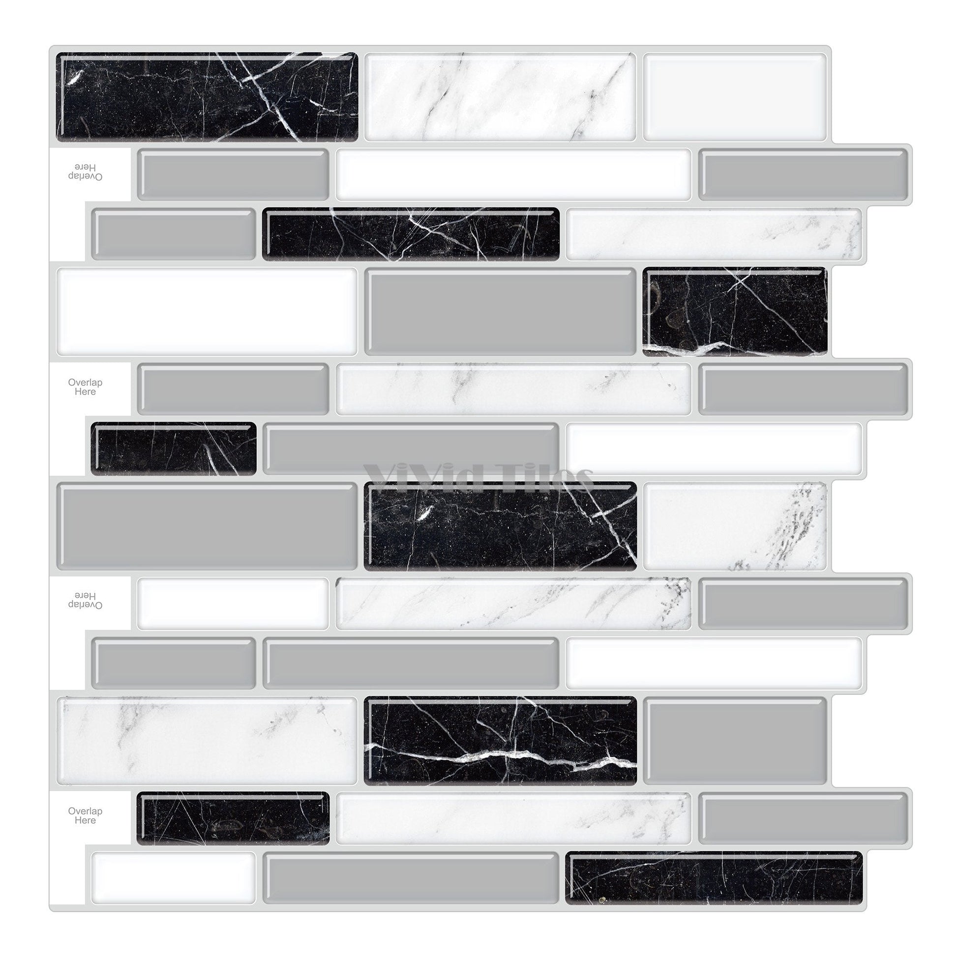 1.2mm Home decor peel and stick black and white stripe vinyl wall tile T80082 by Vivid Tiles | Souqify